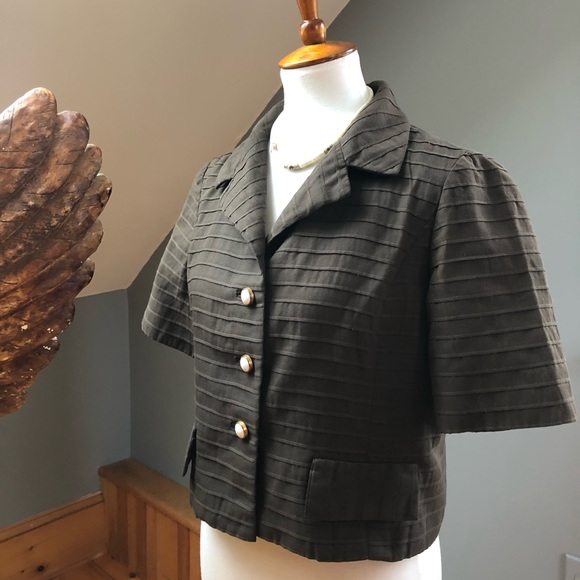 50’s Lillie Rubin Brown Pleats Shirt - Picture 1 of 9